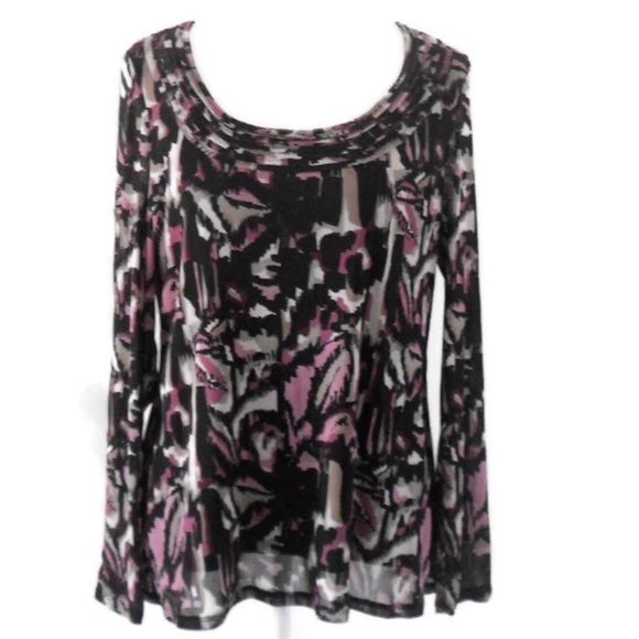 Axcess Women's XL Purple & Black Pullover Top - Picture 4 of 7